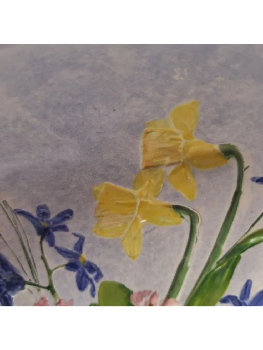 VINTAGE 1999 SALT MARSH POTTERY LTD BOWL/WALL HANGING APRIL GARDEN OVAL USA